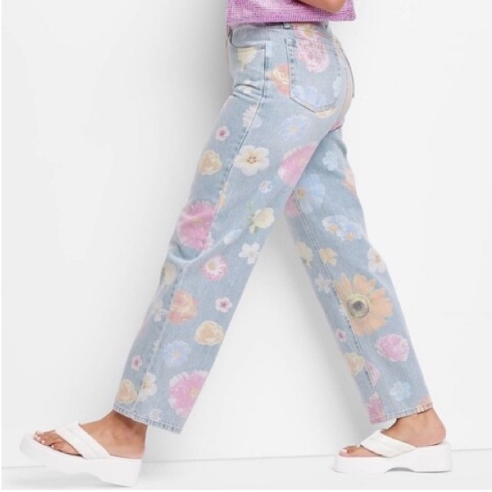 Wild Fable High-Rise Jeans with Floral Design
